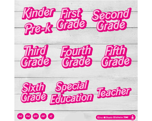 Barbie back to School Bundle svg, Instant download