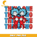 Glitter thing one thing two png, dr seuss png, cartoon characters png
