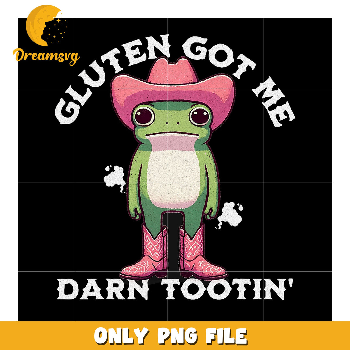 Gluten Got Me Darn Tootin Frog PNG