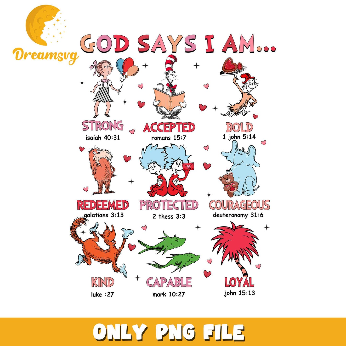 God Says I Am Inspirational Art PNG File Download