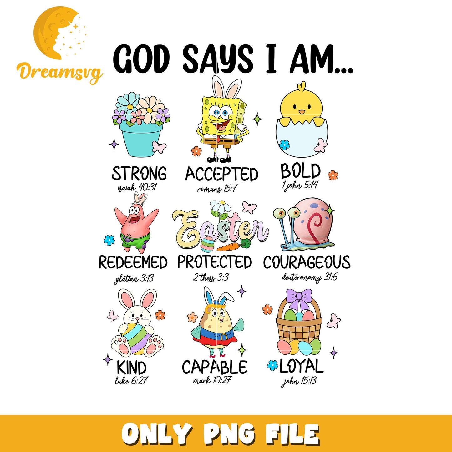 God Says I Am Inspirational Easter PNG Art Print
