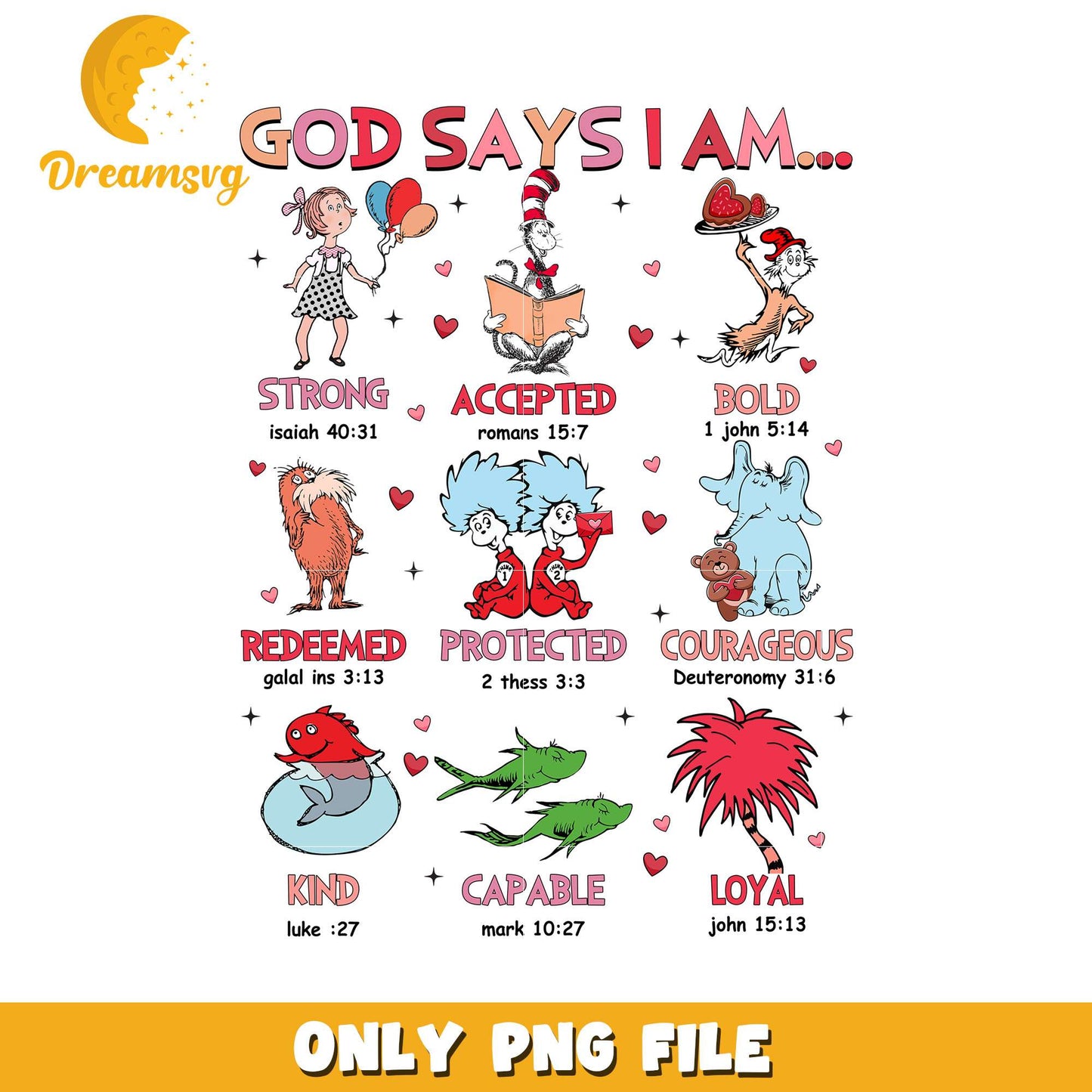 God Says I Am Inspirational PNG Design for Kids