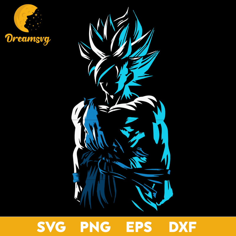 Goku Svg, Goku Blue Svg, Super Saiyan Blue Svg, Dragon Ball Svg, Son Goku Svg,  file for cricut, Anime svg, png, eps, dxf digital download