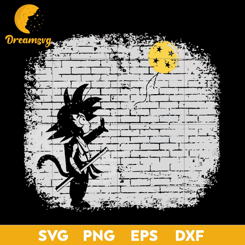 Goku Svg, Saiyan Svg, Saiyan With Balloon Svg, Dragon Ball Svg, file for cricut, Anime svg, png, eps, dxf digital download