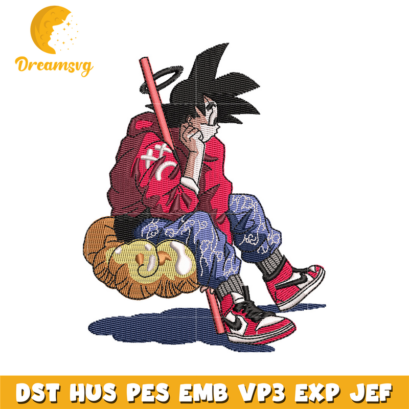 Goku man embroidery design