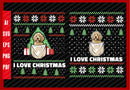 Goldendoodle Dog in Pocket Funny Design, Dog Lover, I Love Christmas T-Shirt Design Eps, Ai, Png, Svg and Pdf Printable Files