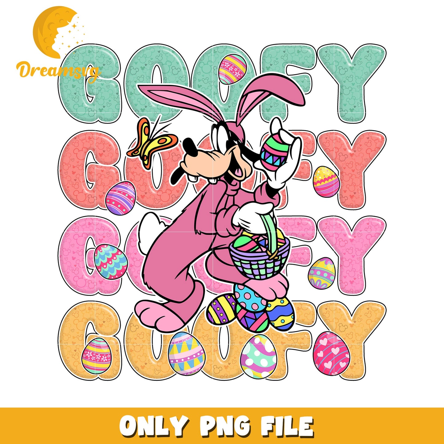 Goofy Easter Bunny PNG Sublimation