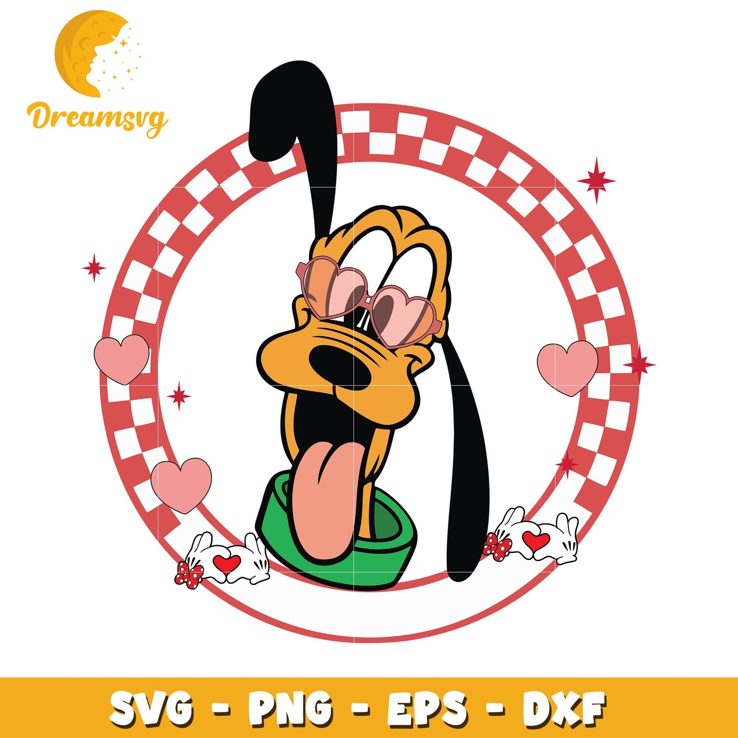 Goofy Valentine SVG PNG EPS DXF Cut File