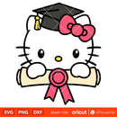 Graduate Hello Kitty Svg, Graduate Kitty Svg Cricut, Silhouette Vector Cut File
