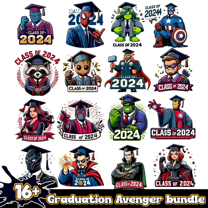 Graduation Avenger Bundle 16+ PNG