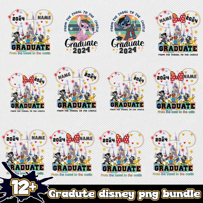 Graduate Disney PNG Bundle, Disney Graduate PNG, Graduate Disney Clipart