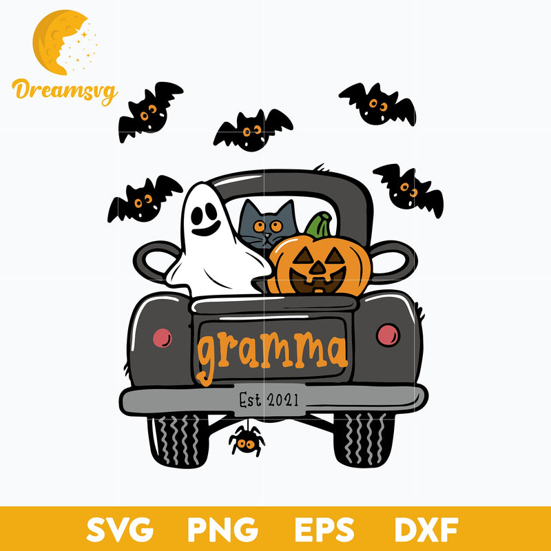 Gramma Truck Halloween Est 2021 svg, Halloween svg, png, dxf, eps digital file.