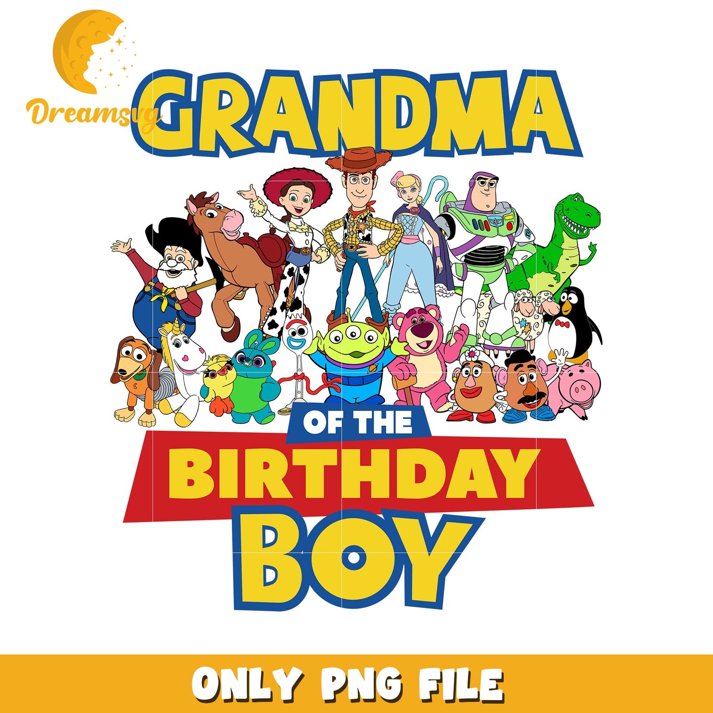 Grandma of the Birthday Boy PNG Fun Party Design