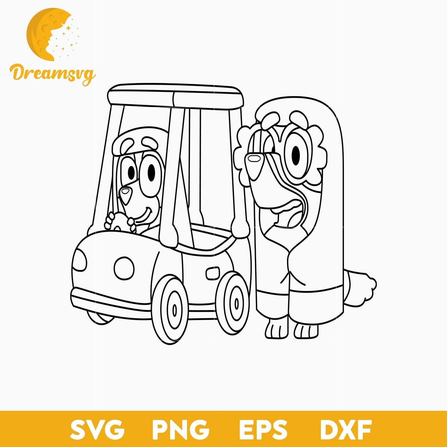Granny rita and janet outline svg, Bluey Vector, Bluey Alphabeth, Bluey Cutfile, Bluey Clipart, Cartoon svg, png, dxf, eps file
