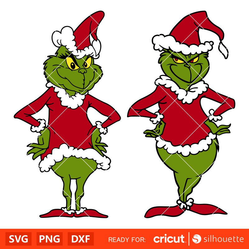 Grinch Santa Claus Svg, Merry Grinchmas Svg Cricut, Silhouette Vector Cut Files