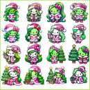 Grinch girl Hello Kitty PNG bundle