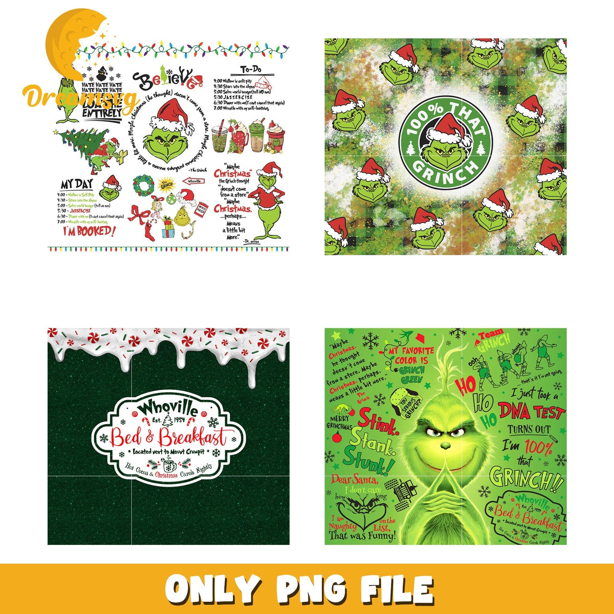 Whoville grinch tumbler design bundle png, whoville the grinch png