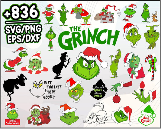 836+ Grinch Bundle SVG, Grinch SVG, Grinch Cutting Image, Christmas Grinch svg, Grinch Cricut, Grinch Cut File, Cartoon svg, png, dxf, eps digital file