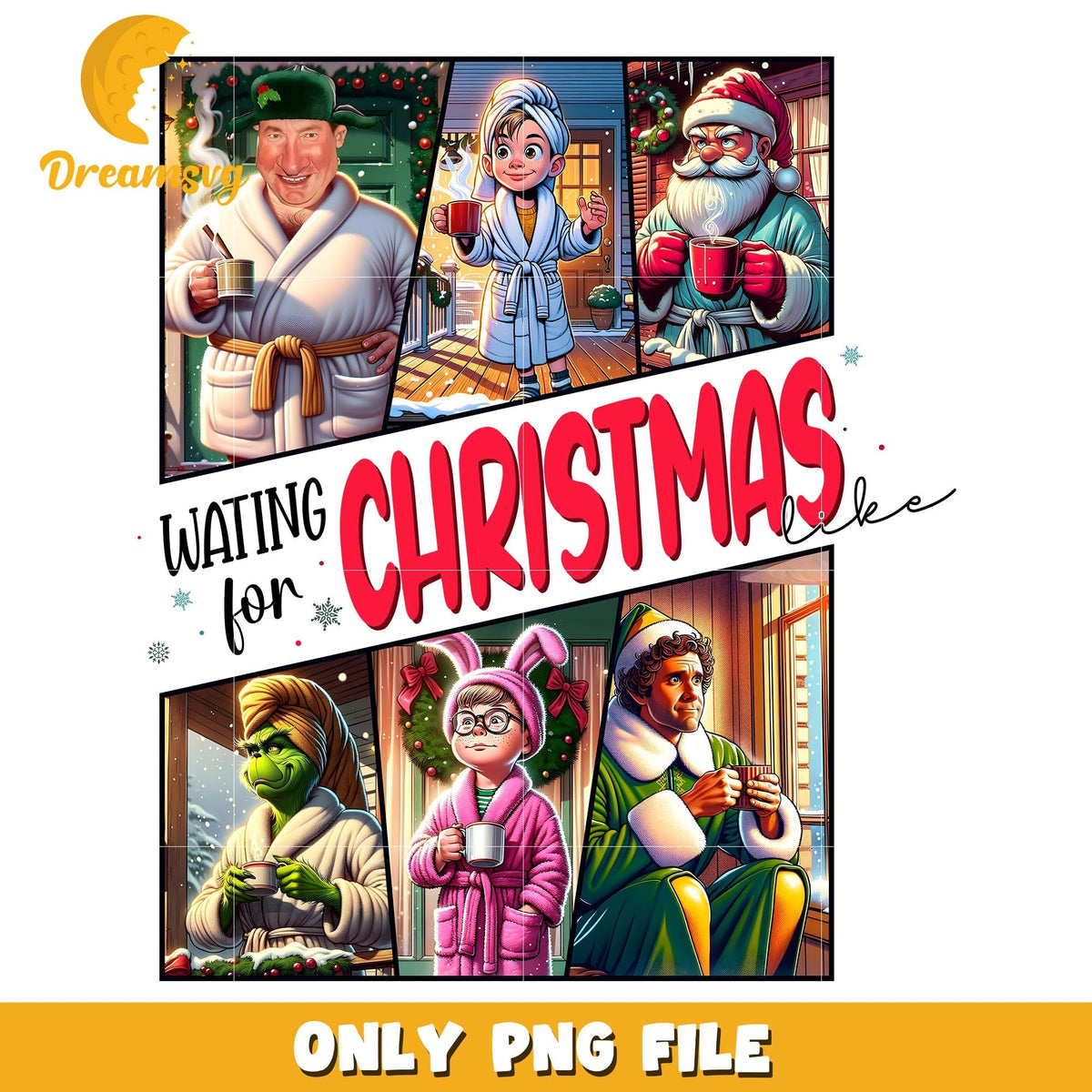Grinch and elf waiting christmas png, grinch elf png