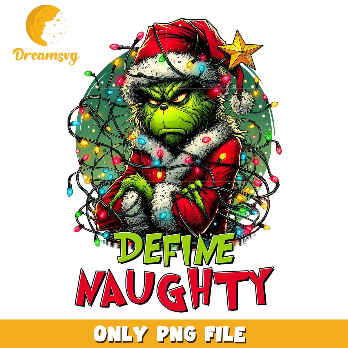 Grinch define naughty png, grinch christmas lights png