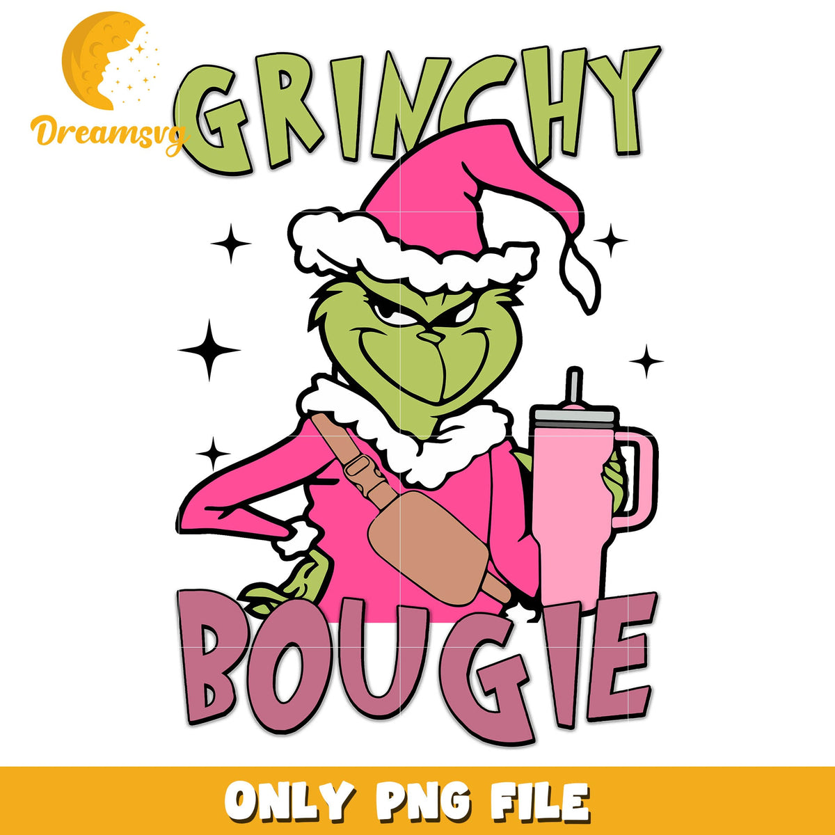 Grinchy bougie christmas pink png, grinchy png, grinchie png