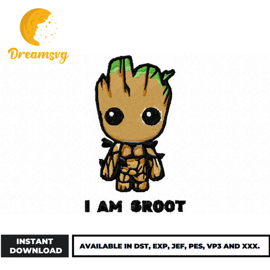 Baby Groot embroidery design