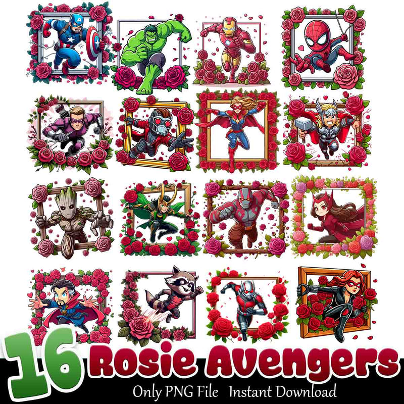 Rosie Avengers Bundle PNG 16+ Aristocats Love PNG Instant Download