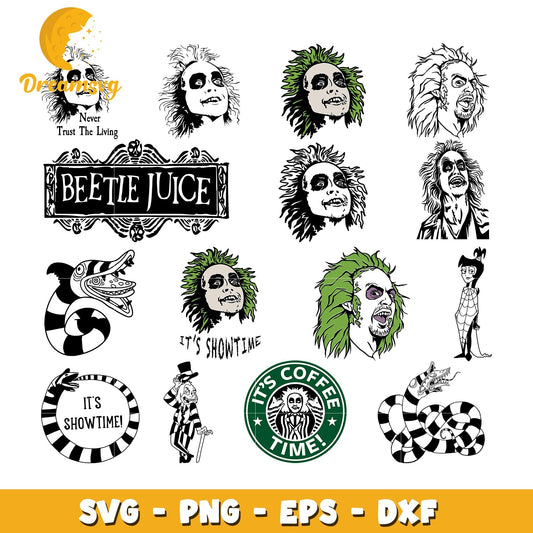 Beetlejuice face design bundle svg, beetlejuice characters svg