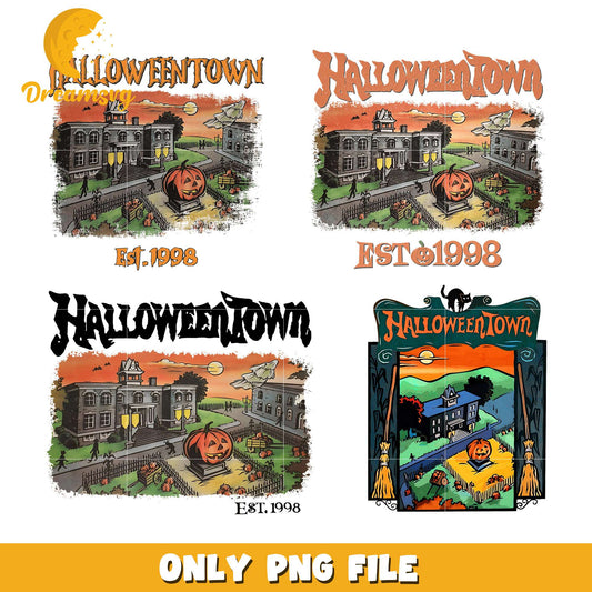 Halloween est 1998 design bundle png, halloween town png