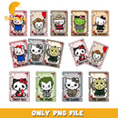 Kitty horror characters halloween bundle png, horror hello kitty png