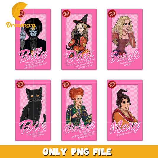 Hocus pocus pink doll bundle design png, mary sanderson png