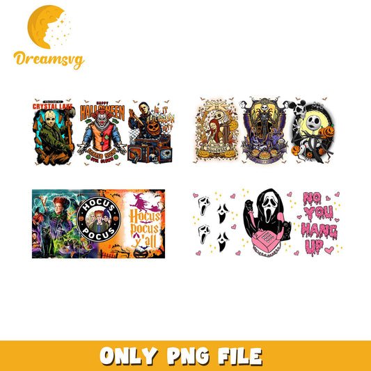 Horror glass can libbey design bundle png, hocus pocus png