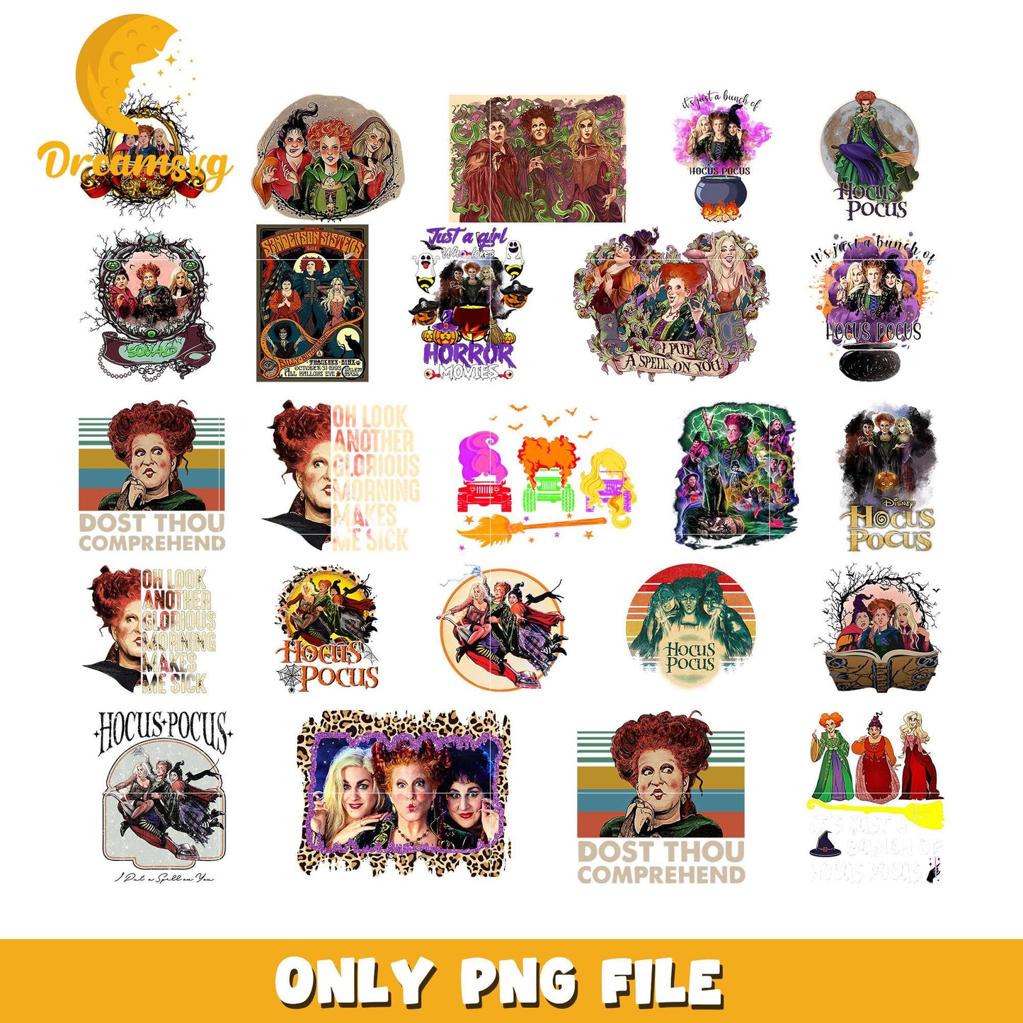 Hocus pocus movie halloween design bundle png, hocus pocus png