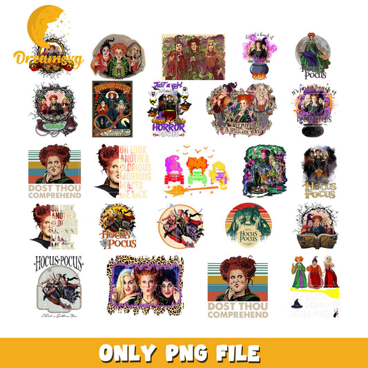 Hocus pocus movie halloween design bundle png, hocus pocus png