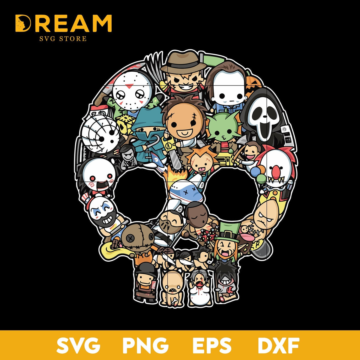 Skull horror movies halloween svg, Skull svg, Halloween svg, png, dxf, eps digital file HLW2009202L