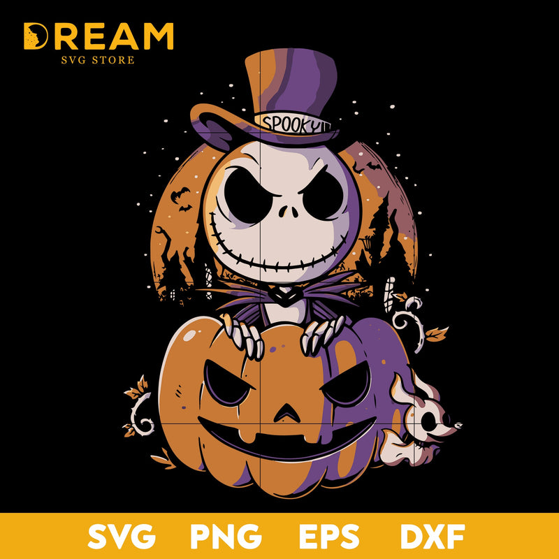 Skellington pumpkin halloween svg, halloween svg, png, dxf, eps digital file HLW2009203L