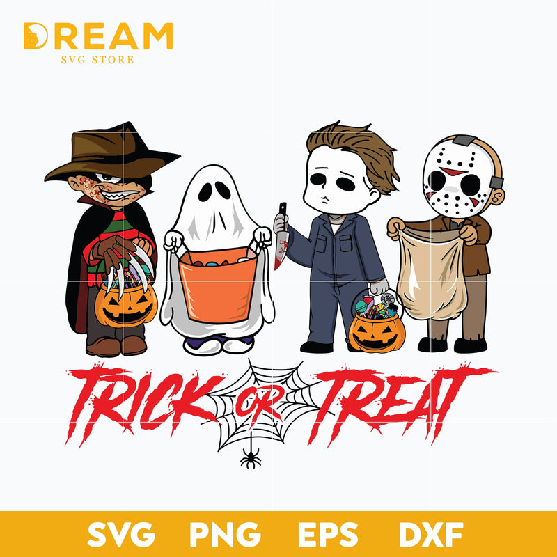 Trick or treat horro movies svg, Halloween svg, png, dxf, eps digital file HLW2109201L