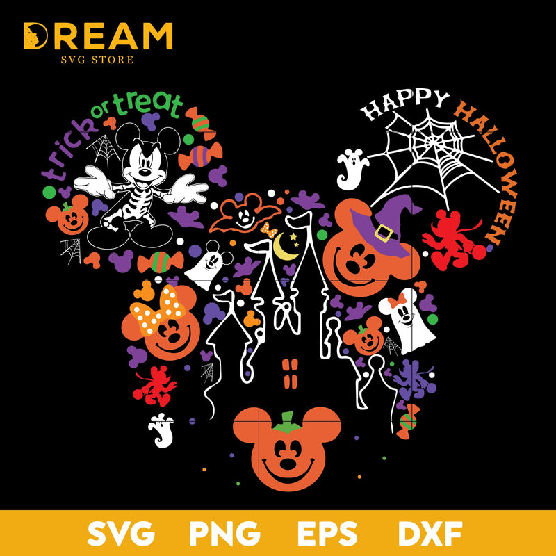 Trick or treat halloween svg, happy halloween svg, disney svg, halloween svg, png, dxf, eps digital file HLW2309204L