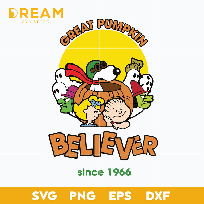 Great pumpkin believer since 1966 svg, halloween svg, png, dxf, eps digital file HLW2409201L