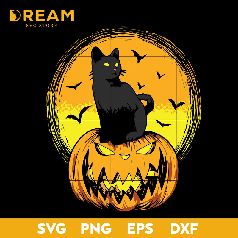 Black cat halloween svg, halloween svg, png, dxf, eps digital file HLW2609204L