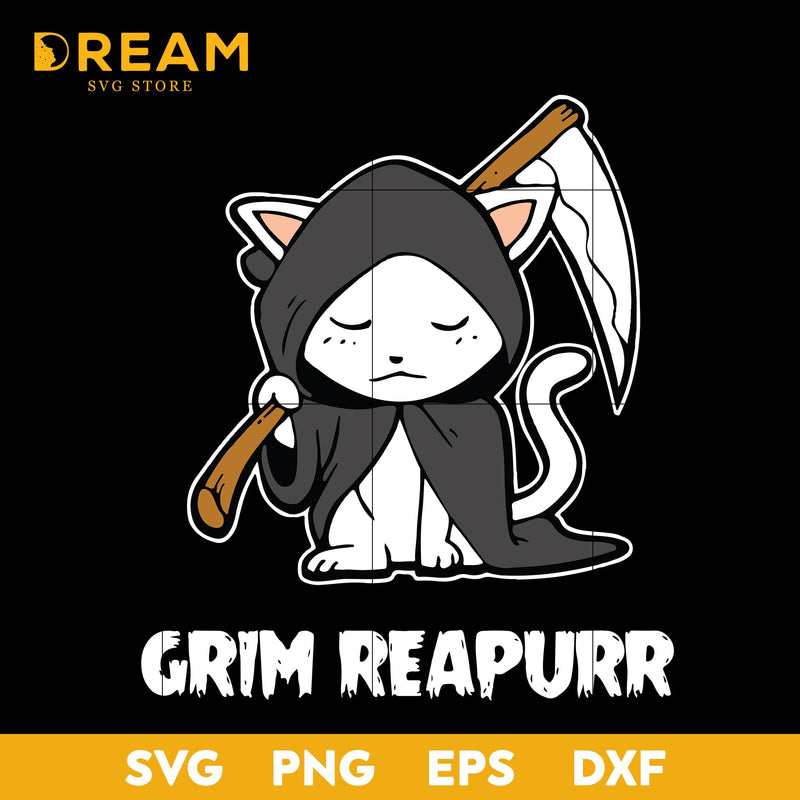 Grim reapurr svg, halloween svg, png, dxf, eps digital file HLW2809206L