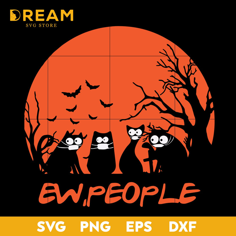 Black cat ew people svg, halloween svg, png, dxf, eps digital file HLW29092017L