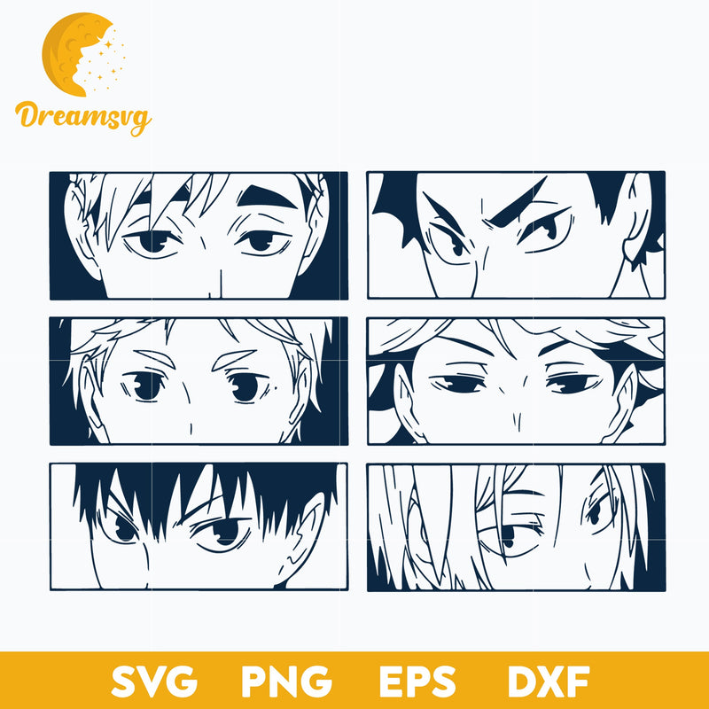 Haikyuu Characters Svg, Pretty Setter Squad Svg, Haikyuu Friends Svg, Volleyball Club Svg, file for cricut, Anime svg, png, eps, dxf digital download