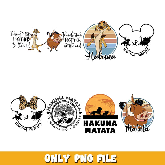 Hakuna Matata bundle png, Disney cartoon png, Digital download