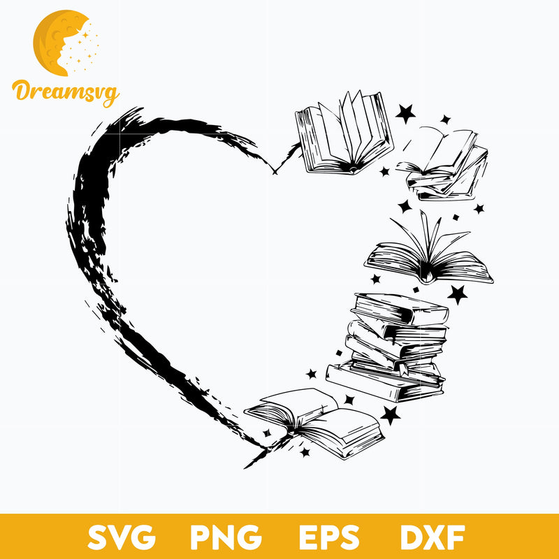 Half of Book Heart svg, Halloween svg, png, dxf, eps digital file.