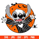 Halloween Stitch Jack Svg, Halloween Svg, Spooky Season Svg, Disney Svg, Cricut, Silhouette Vector Cut File