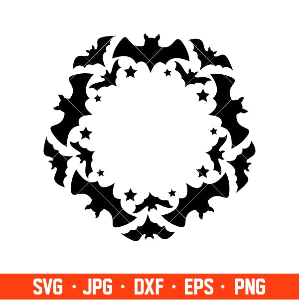 Halloween Bat Starbucks Wreath Svg, Halloween Svg, Cricut, Silhouette Vector Cut File