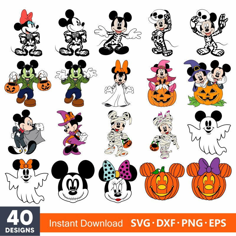 Halloween Mickey Mouse Svg Bundle, Halloween Mickey Layered Svg, Disney Halloween Svg For Cricut