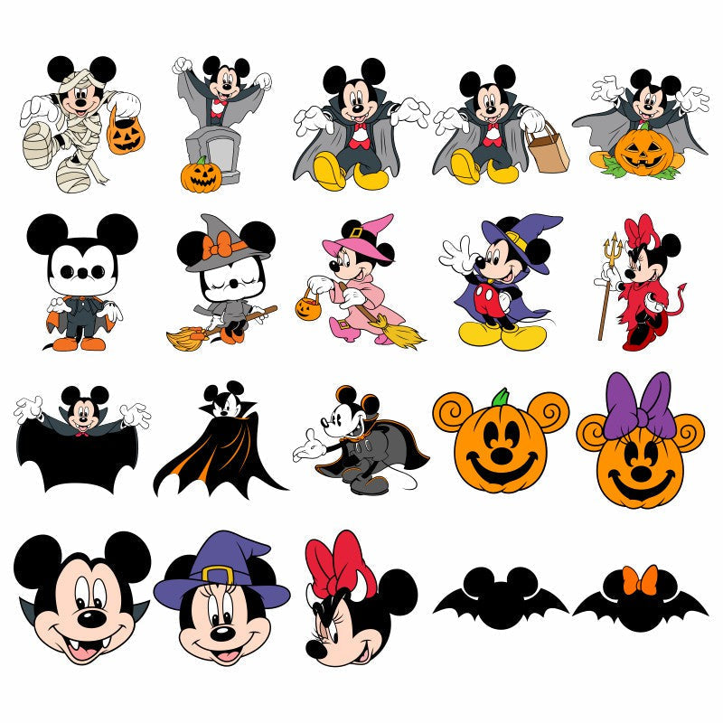 Layered Halloween Mickey Mouse Svg Bundle, Instant Download, Bundle For Cricut, Silhouette Vector SVG PNG DXF Cut File