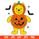Halloween Pooh Bear Svg, Halloween Svg, Spooky Season Svg, Trick or Treat Svg, Cricut, Silhouette Vector Cut File